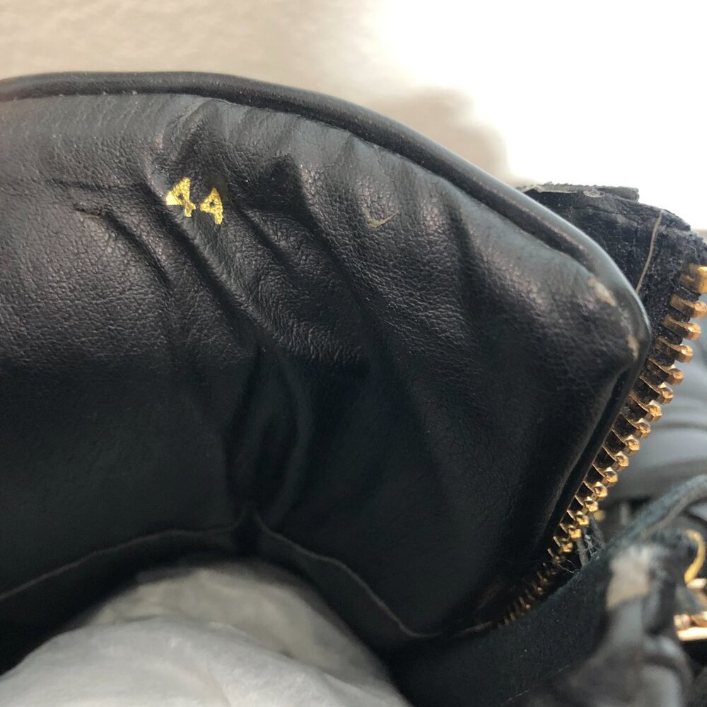 Versace Medusa High Top Sneakers – Black Leather Gold Hardware – Men’s Size 44 - Picture 11 of 14